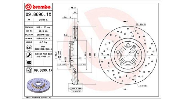 MAGNETI MARELLI Тормозной диск 360406001602